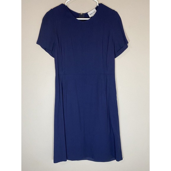 Bimba Y Lola Dress Womens Blue Short‎ Sleeve Knee Length Exposed Zipper MEDIUM - Picture 1 of 5